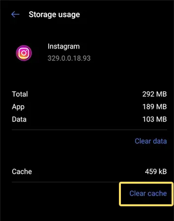 Instagram cache clean-up