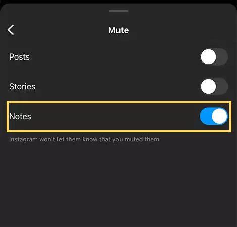 Turn the Notes Toggle OFF