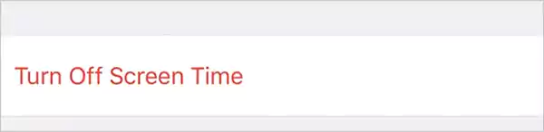 turn off the screen time option on the iPhone